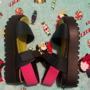 Urban outfitters colorful platform sandals